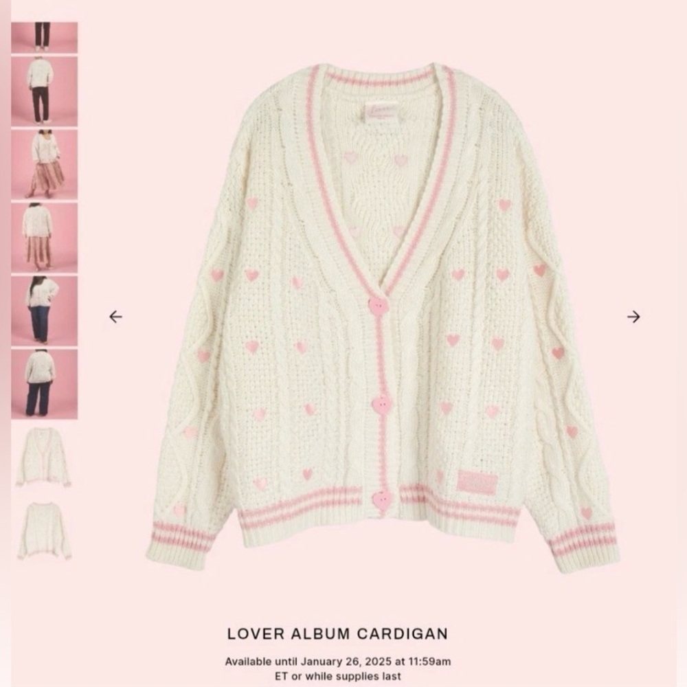 Taylor Swift Lover Heart Cardigan ~ Perfect Valentines’s Day Anniversary Gift 💝 - Picture 11 of 16